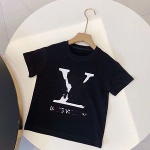 Kid T Shirt Baby Summer Short Sleeve Kids Designer Clothes Fasion Girl Boy Graphic Tee 100% Bomull med bokstäver Toppmärke 100-160 S-4XL Parent Child Clothing