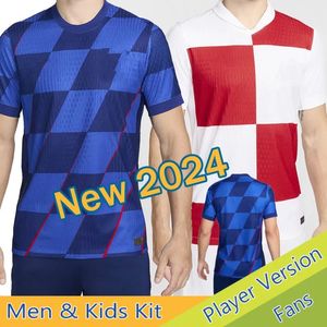 Croatia Soccer Jersey 2024 Euro Cup Nuova 24 25 Croatie National Team 2025 Shirt da calcio Kit Kit per bambini Blu Away Usiform Blue Uniform Modric Kovacic Pasalic Perisic JJ 3.24