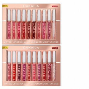 Matt flytande läppstift transparent klar läppolja makeup set 10 st/box vattentät LG-varvande naken veet läppglans ton lipgloss a1wx#