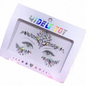Ny Crystal Facial Eyebrow Sticker Eye Stickers pannan Face Sticker Akryl Gem Tillfällig Tattoo Party Rhineste Makeup Tools 125Q#