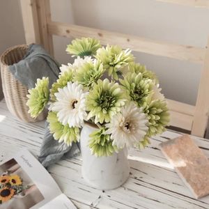 Decorative Flowers 55cm Sunflower Gerbera Flower Artificial Wedding Decoration Fake Simulation Plant Home