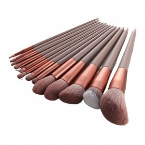 Kosmetyki Natural Makeup Brushes مجموعة Comestic Beauty Tool Foundati Powder Blush Bluding Eyeshadow Eyesprow Brush Presial B7gg#