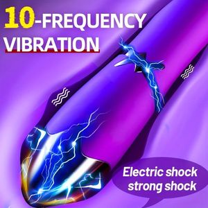 Elektriska chockvibratorer för kvinnor vagina klitoris stimulator män kvinnlig anal bakgård g spot vibration massager vuxna sexleksaker 240311