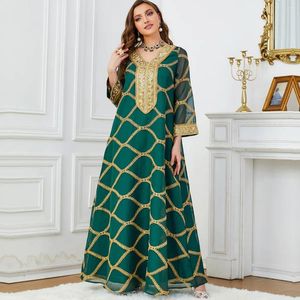 Ubranie etniczne Eid impreza Maxi sukienki dla kobiet muzułmańskie abaya Ramadan Maroko Maroko Kaftan islamski arabski szata arabska Suknia Turcja Dubai Caftan