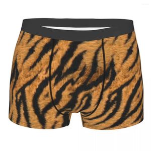 Underpants Tiger Stripe Pattern Underwear Homens Sexy Impresso Personalizado Textura de Pele Animal Boxer Shorts Calcinhas Briefs Breathbale