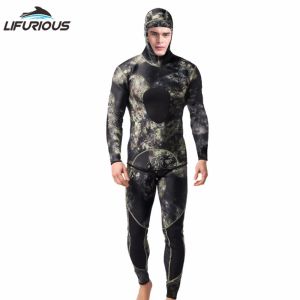 Tute LIFURIOUS 3MM Scuba Diving Suits per uomo 2 pezzi Manica lunga Tenere al caldo Mute Pesca subacquea Protezioni Surf Costumi da bagno
