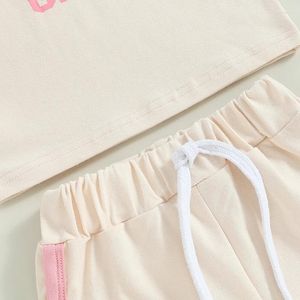 Conjuntos de roupas daddys meninas roupas de bebê tripulação pescoço sem mangas colete regatas shorts com cordão roupa da menina do dia dos pais