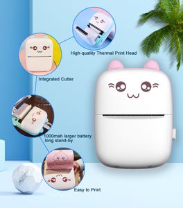 Portable Mini Bluetooth Thermal Printer Mobile Phone Photo Title Note Hot Print Pocket Label Printer ink-free small cards shop price tags printing wireless machine