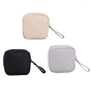 Borse per cosmetici Borsa per tovaglioli sanitari da donna Borsa per organizer per carte da viaggio portatile per trucco da viaggio in tinta unita