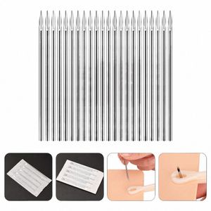 100 Pcs Disposable Puncture Needle Ear Piercing Needles Navel Metal Body Lip Stainl Steel for F58t#