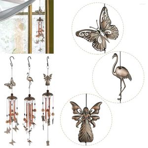 Dekorativa figurer Metal Tube Wind Chime Memorial Fjäril Stor Flamingo Angel Windchimes Gift Creative Hanging Art