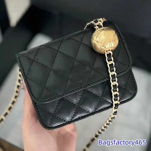 24c Classic Gold Ball Mini Flap Torba torby na ramię France marka Połączona szminka torba crossbody luksus designerski moda oryginalna skórzana torba do łańcucha