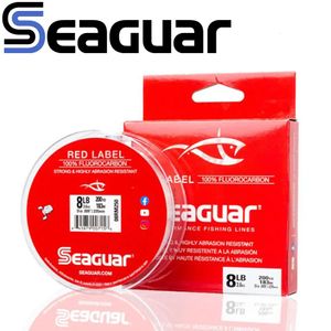 Orijinal Balıkçılık Hattı Seaguar Kırmızı Etiket 6lb-12lb% 100 Florokarbon Balıkçılık Hatları 229m/183m 240315