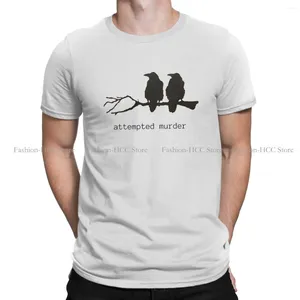 Мужские футболки Crow Bird Повседневная футболка из полиэстера Попытка убийства Креативная уличная рубашка для отдыха Мужская рубашка с коротким рукавом