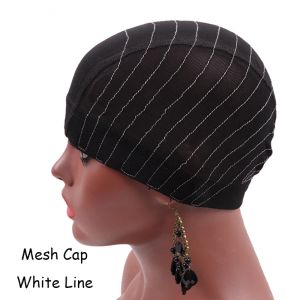 Hårnät 6st Mesh Wig Cap med guidelinje för Wig Making Nybörjare Nylon Wig Caps för att göra Wigs Hair Net Wtih Elastic Band för peruker