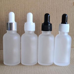Bottiglie di stoccaggio 10 X 5 ml 10 ml 15 ml 30 ml 50 ml 100 ml Flacone contagocce in vetro gelido Contenitore vuoto per imballaggio cosmetico Fiale Olio essenziale