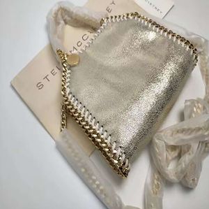 Дизайнерские сумки Stella Mccartney Falabella, мини-тоут, женская металлическая серебристая черная крошечная женская сумка для покупок, кожаная сумка на плечо, высокое качество