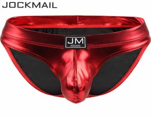 JOCKMAIL Slip da uomo Bikini sexy U convesso intimo maschile pelle PU intimo uomo calzoncillos hombre slip7842339