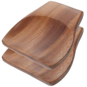 Dinnerware Sets Wooden Spoon Rest Smooth Holder Soup Kitchen Scoop Rests Small Holders Tray