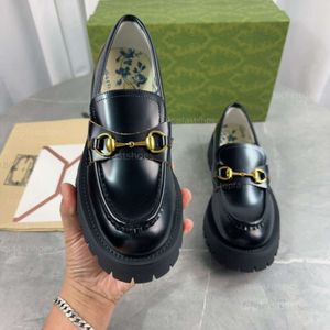 10A Designer-Bienen-Loafer für Damen, Freizeitschuh, Plateausohle, Loafer mit Horsebit-Metallschnallen, dicken Sohlen, Damen- und Mädchen-Luxus-Leder-Freizeitschuhe