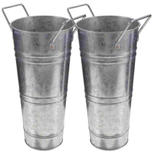 Vasos 2 Pcs Barril de Cerveja Vintage Home Decor Vaso Flores Balde De Metal Ferro Casamento Retro Grande Galvanizado Arranjo Rústico