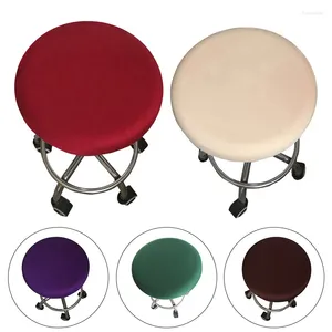 Chair Covers Fashion Solid Color Elastic Cover Home Round Anti-Dirty Seat Protector Removable Office Decor