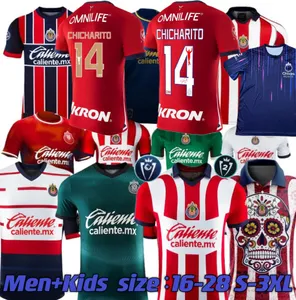 CHICHARITO 23 24 Chivas de Guadalajara Camisas de futebol 2024 LIGA MX C. COWELL A.ZALDIVAR CALDERON J.MACIAS CHICHARITO A.VEGA Homens kit infantil camisa de futebol versão para fãs