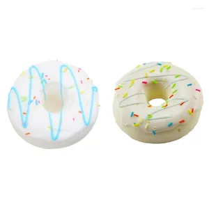 Flores decorativas donuts artificiais modelo simulação pu donut pão pogal adereços para alívio do estresse lento comida falsa ornamento divertido