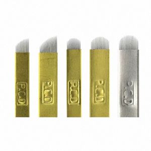 100pcs Tek kullanımlık kalıcı makyaj iğneleri PCD12/14 Kaş Dudak Eyeliner Microblading Dövme El Yapımı Kalem H19N#