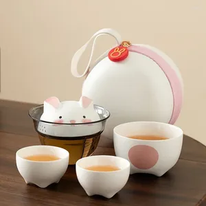 TeAware Setleri Güzel Çin Seyahat Çay Seti Seramik Sır Çayını Çay Fincanı Gaiwan Porselen Teaset Sıkışıklıkları