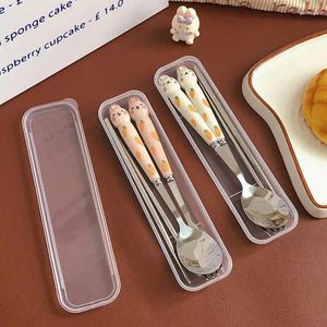 Spoons Portable Cutlery Set Ceramic Material White Catering Supplies Spoon Easy To Carry Tableware Chopsticks Fork