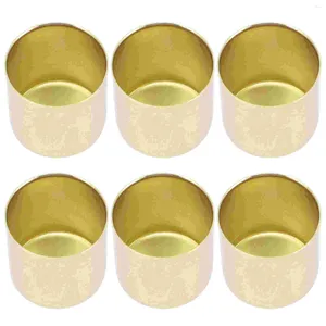 Candle Holders 6 Pcs Cup Cups Metal Candlestick Tea Lights Holder Iron Drip Protectors Table