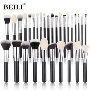 Beili 152530pcs makijaż szczotki nie ma profesjonalnego naturalnego fryzury do włosów do cienia do cienia do powiek Make Up 240311