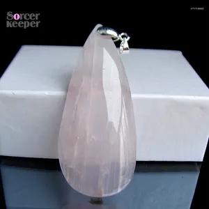 Pingente colares real natural rosa rosa quartzo cristal gem pedra grânulos colar para jóias femininas fazendo minerais de cura ps644