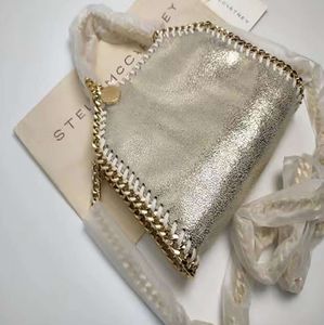 Дизайнерская Stella Mccartney Falabella Сумки Мини-тоут Женская металлическая серебристая черная крошечная женская сумка для покупок Кожаное плечо Простота меньшинства