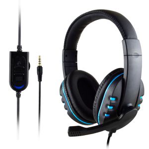 Hörlurar/headset för PS4 -spel headset Gamer Wired hörlurar med mikrofonmusik Casque LED Stereo Cascos för ny Xbox One Switch Laptop -telefon