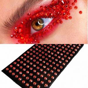 Yeni kırmızı yüz gözeardrop makyaj kristal dövme etiketi tek kullanımlık rhinestes çıkartma gözleri gözler dekorati çocuk sahne şovu f4ek#