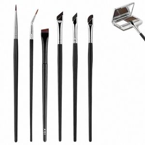 6pcs Upgrade Blade Eyeliner Brush Ultra Thin Fin Vinkel Flat Eyebrow Brush Under Eyes Place Makeup Brush Make Up Borsts K3EC#