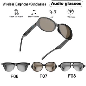 Kopfhörer/Headset Neues Bluetooth-Headset mit Knochenleitung, intelligente Brille, binaurale Stereo-Multifunktionssonnenbrille, Sonnenbrille, Anrufmusik für das Telefon