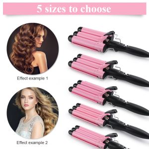 Irons Professional Hair Curler Iron Ceramic Triple Barrel Air Curler Wand Curler Triple Barrel Electric Hair Waver Curly Perm Splint