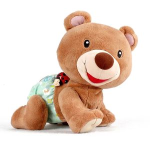 Baby Crawling Learning Bear Toys Canta canzoni Animali domestici elettronici per bambini Salire Montessori Giocattolo musicale per neonati Kid Early Education 240319