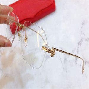 Rama mody okulary optyczne 0113 K Gold Square Bezpośrednie retro nowoczesny styl biznesowy unisex może zrobić okulary na receptę2034