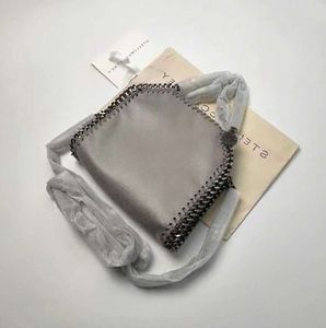 Tasarımcı Stella McCartney Falabella Mini Tote Çanta Lüks Kadın Metalik Şerit Siyah Tiny Alışveriş Kadınları Çanak Deri Deri Crossbody Omuz Walle