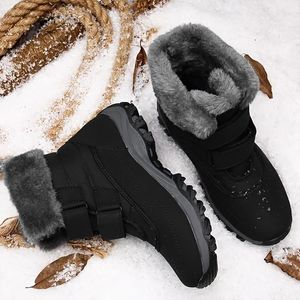 ブーツの女性暖かい快適な短いファッションダブルフック​​とループアンクルハイ冬のサーマル断熱スノーシューズ