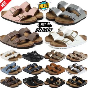 Gratis frakt COGS Slippe Sandaler Shearling Mules Black Cork Flat Fashion Summer Men Kvinnor Slides Läder Suede Slide Beach Shoes Womens Outdoor Sport