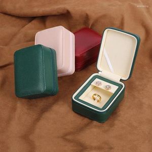 Jewelry Pouches Pu Organizer Box Necklace Rings Storage Case Earring Stud Pendant Gift Packing Blue Gold Color Wedding Cases