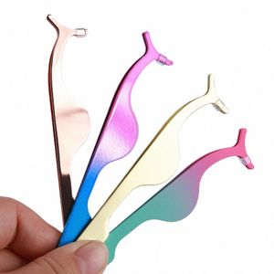 false Eyel Tweezers Clips Fake Stainl Steel L Curler Applicator Eyel Extensi Remover Tools Beauty Makeup U6di#