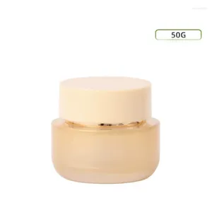 Bottiglie di stoccaggio 50G Oro Vaso di vetro Vaso di latta Giorno Crema da notte Siero per gli occhi Essenza/maschera idratante Gel/cera Cura della pelle Bottiglia cosmetica