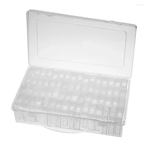 Aufbewahrungsflaschen 64 Slots Klare Kunststoffperlen Halter Box für Nail Art Maniküre Werkzeuge Schmuck Vitrine Organizer