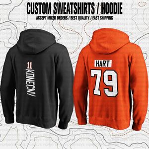 Cam Atkinson Travis Konecny ​​Owen Tippett Eric Lindros Sean Couturier Paul Coffey USA Hokey Kulübü Hayranları Markalı Spor Sweatshirts Polar Pulluk Hoodies